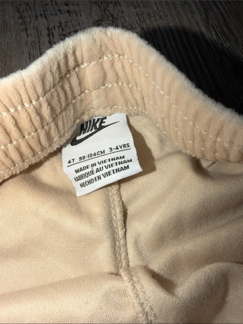 Nike Kids Beige Hooded Sweatshirt & Matching Wide-Leg Joggers Set